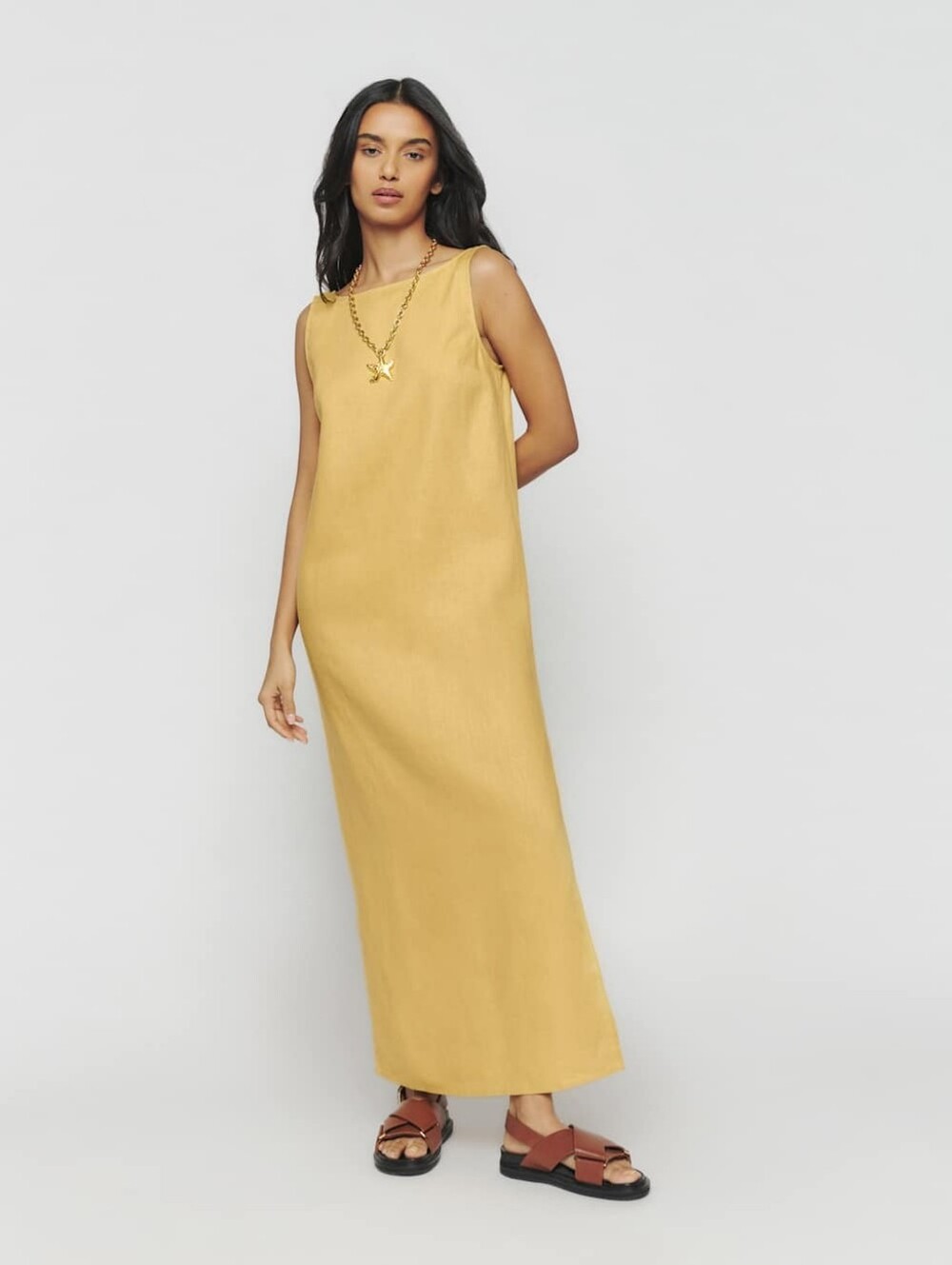 Reformation Sleeveless Yellow Maxi Dress